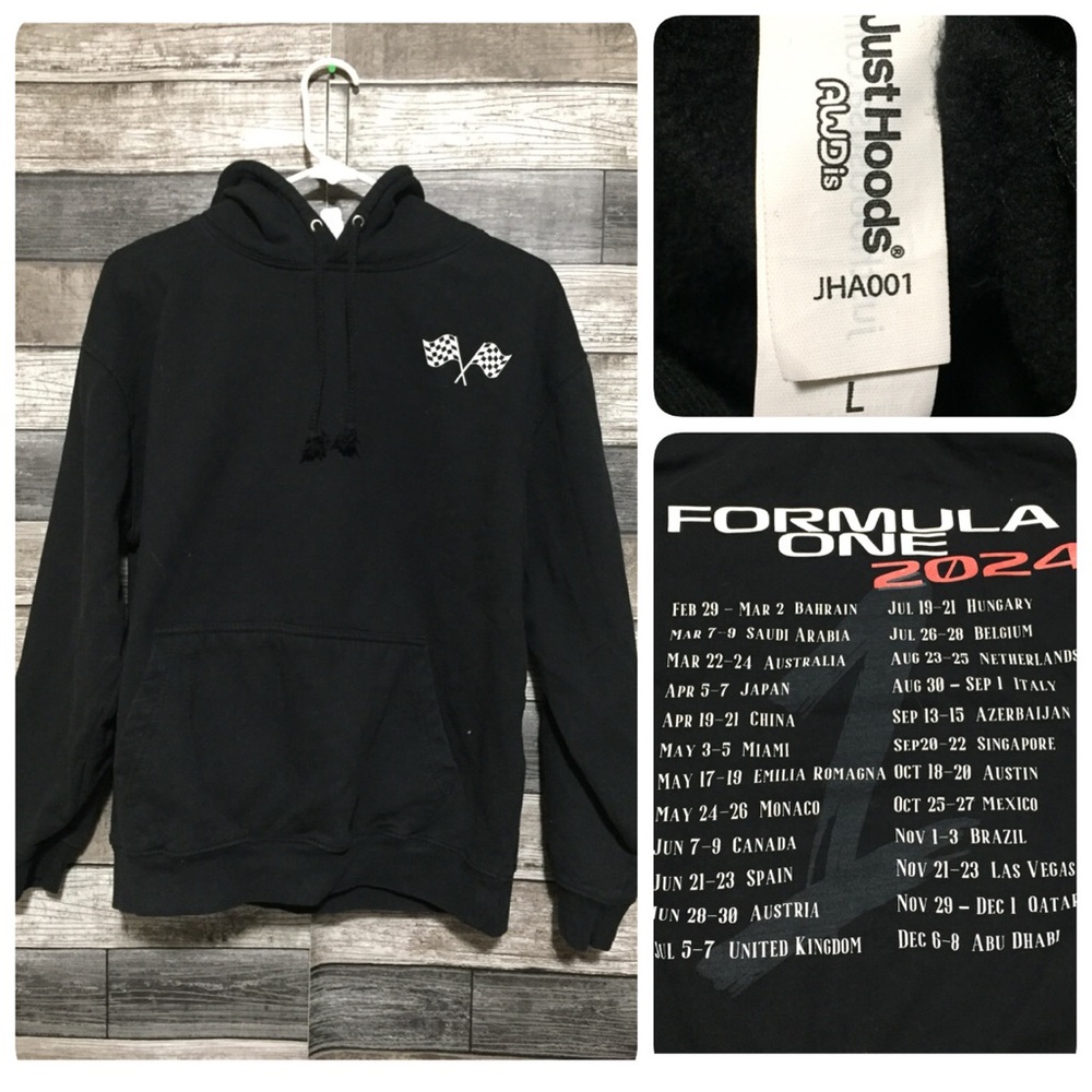 Formula One 2024 Hoodie Women’s L Black Pullover Fleece Casual (Read Desc)